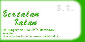 bertalan kalan business card